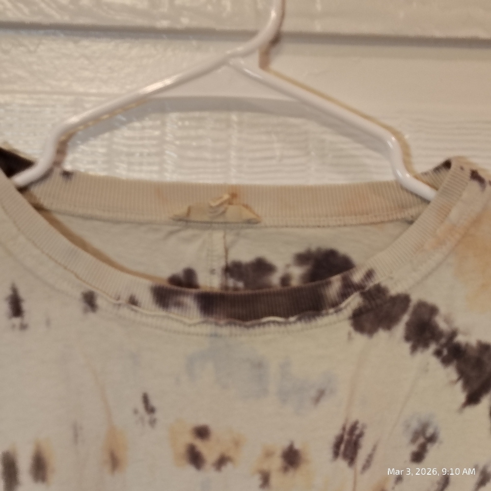 EASEL WOMENS LARGE TIE DYE TSHIRT 100% COTTON GRUNGE DISTRESSED CASUAL - Picture 2 of 7